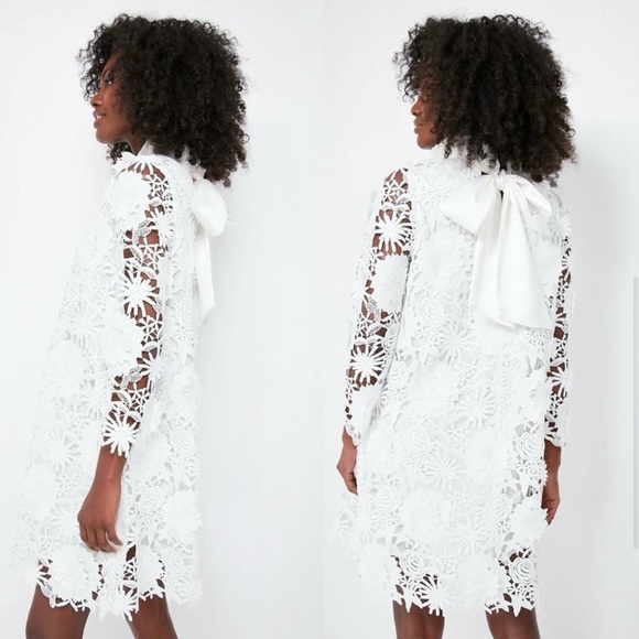 Tuckernuck |  Blanc Guipure Lace Daphne Preppy Mini Dress Size XXS - Picture 4 of 7